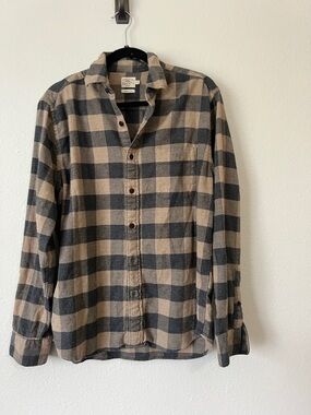 Faherty Black and Tan Plaid Button Down Shirt